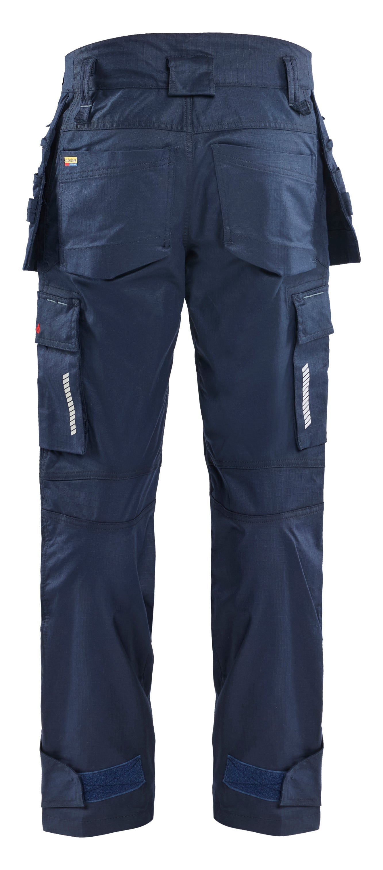 Back view Blaklader FR Stretch construction Pants in navy blue color