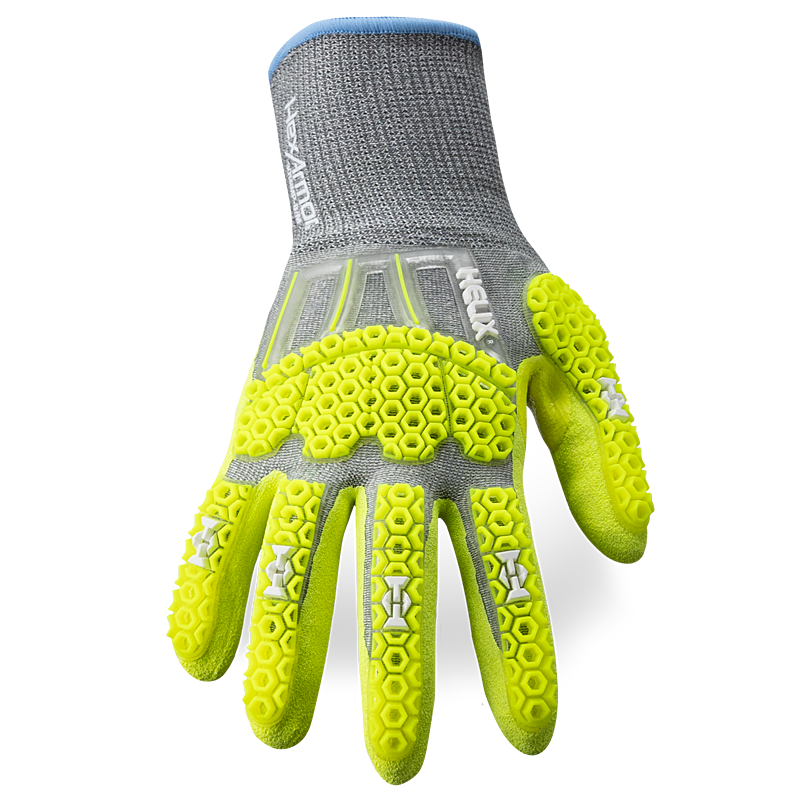 HexArmor A6 Cut Impact Glove in grey and yellow