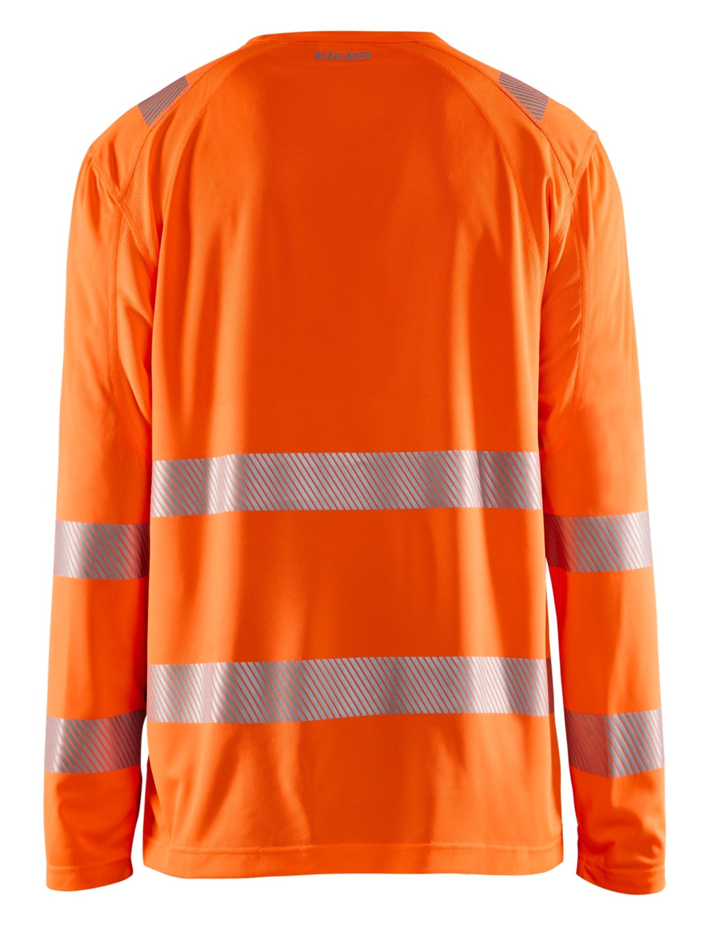 Backview of Blaklader Hi-Vis Long Sleeve T-Shirt in orange