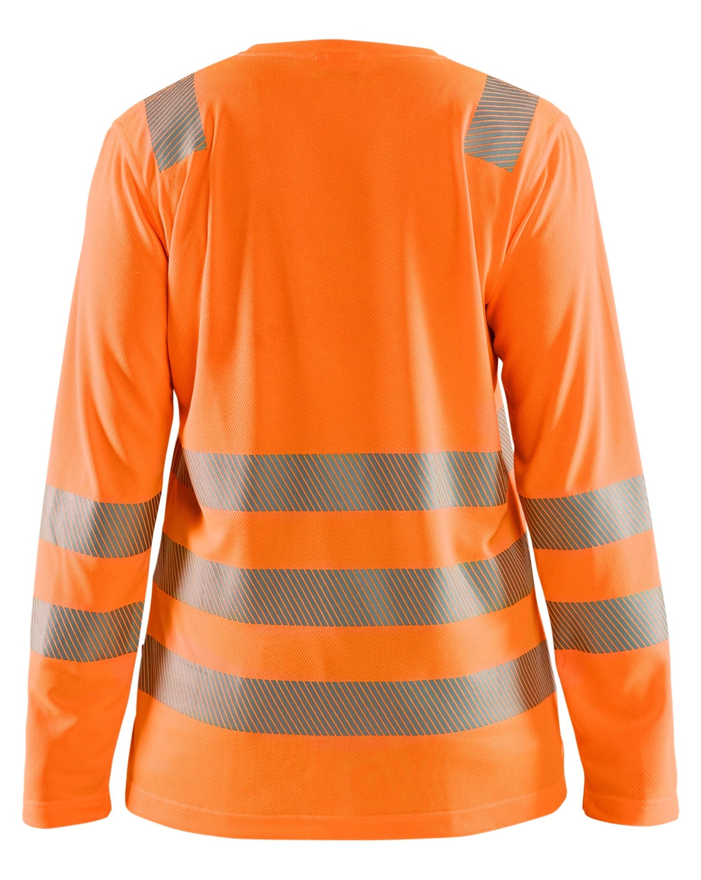 Back view of Blaklader Women’s hi‑vis long‑sleeve T‑shirt in orange