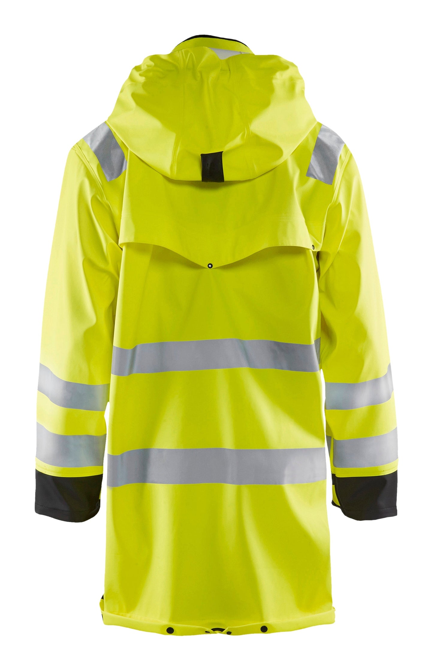 Back view of Blaklader hi-vis rain coat