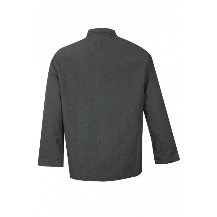 Dark gray long-sleeve shirt on a white background