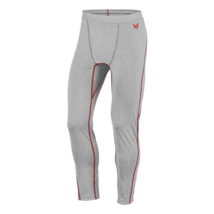 Gray leggings with red accents on a white background