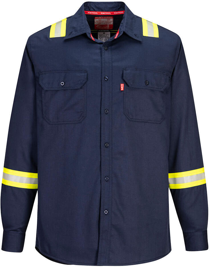 Blue Bizflame - FR Lightweight Taped Work Shirt