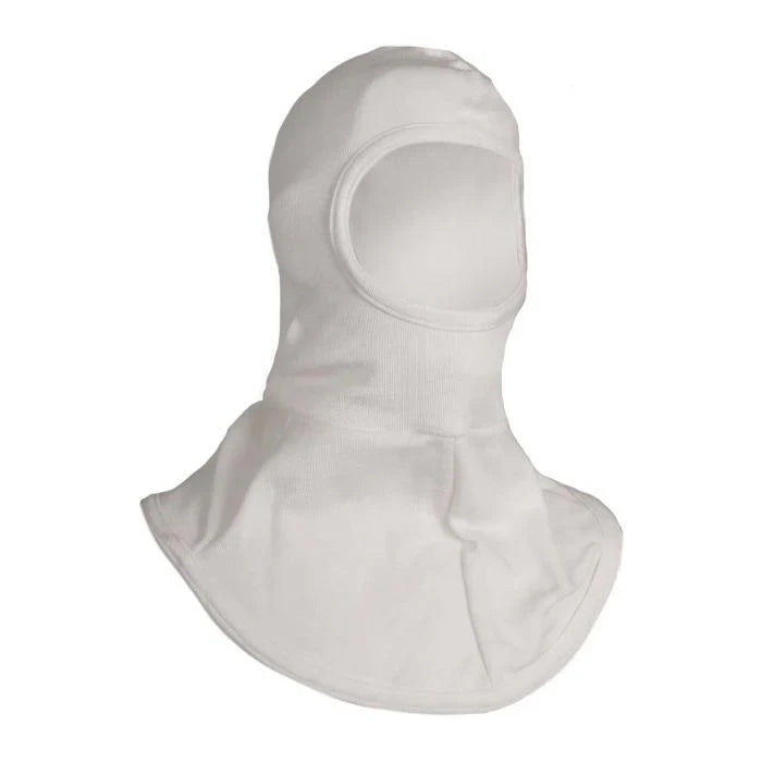 White hooded garment on a white background