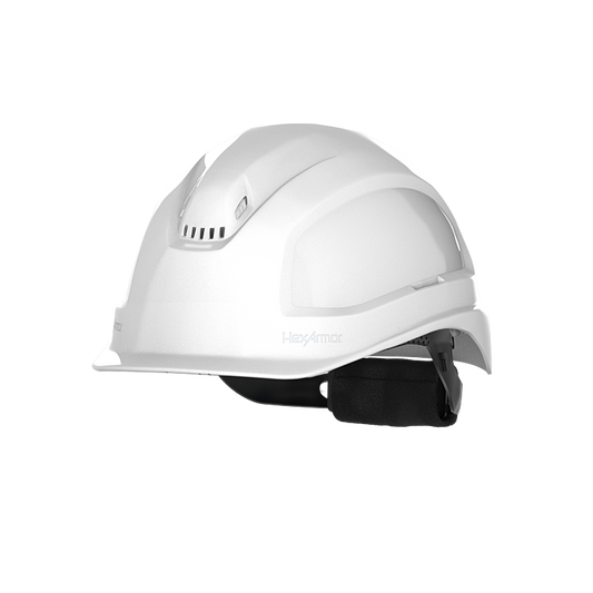 Hexarmor Class C safey helmet with vents in white color
