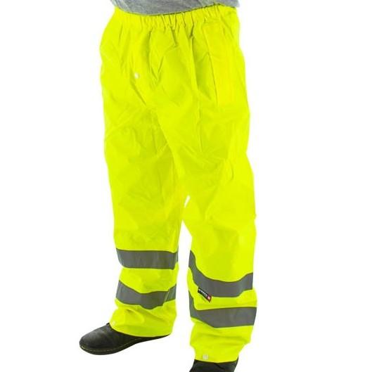 High Visibility Waterproof Rain Pants with Reflective Striping - Majestic
