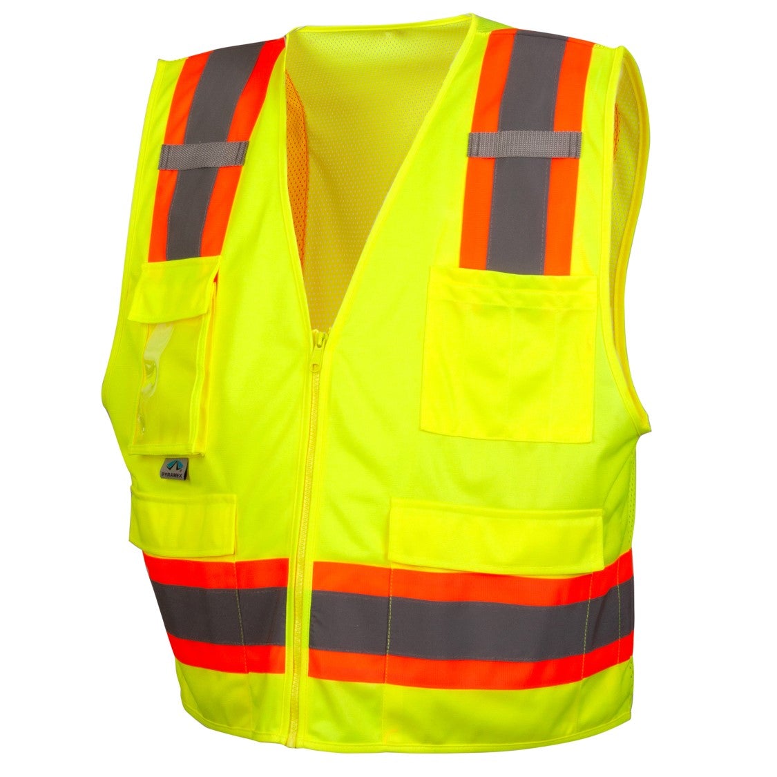 RVZ24 Hi Vis Mesh Back Vest - ANSI 2, Type R, 6 Pockets, Zipper
