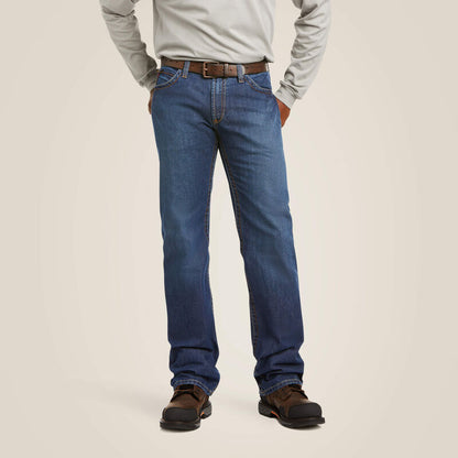 Front of Man Wearing FR M4 Flint Relaxed Basic Boot Cut Jeans