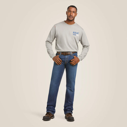 Man Wearing FR M4 Flint Relaxed Basic Boot Cut Jeans