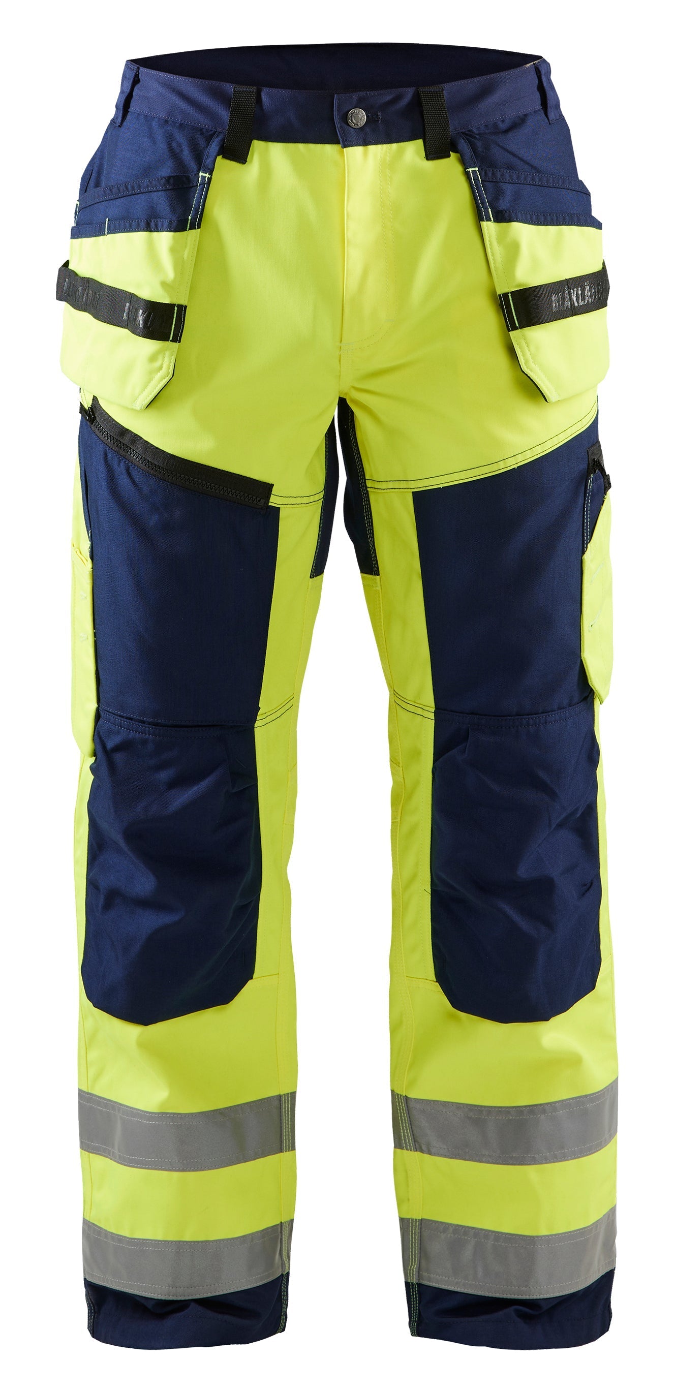 Blaklader Hi‑Vis X1600 construction Work Pants  in yellow and navy