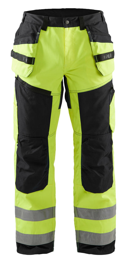 Blaklader Hi‑Vis X1600 construction Work Pants  in yellow and navy