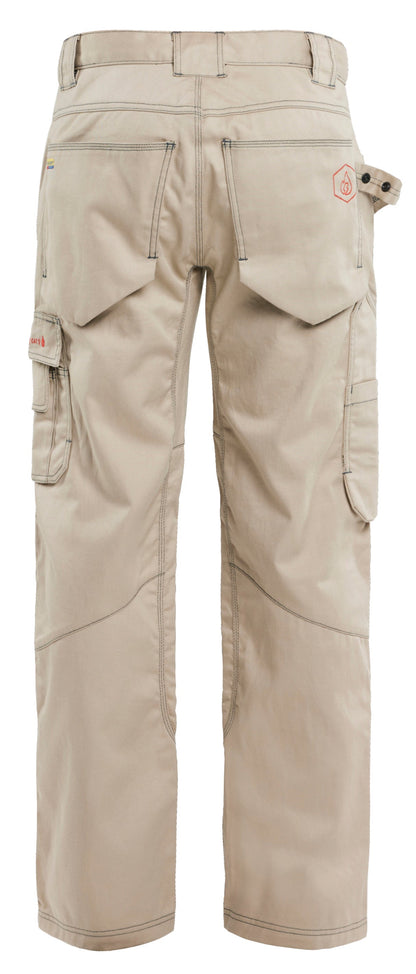 Back view of Blaklader FR Work Pants in stone color