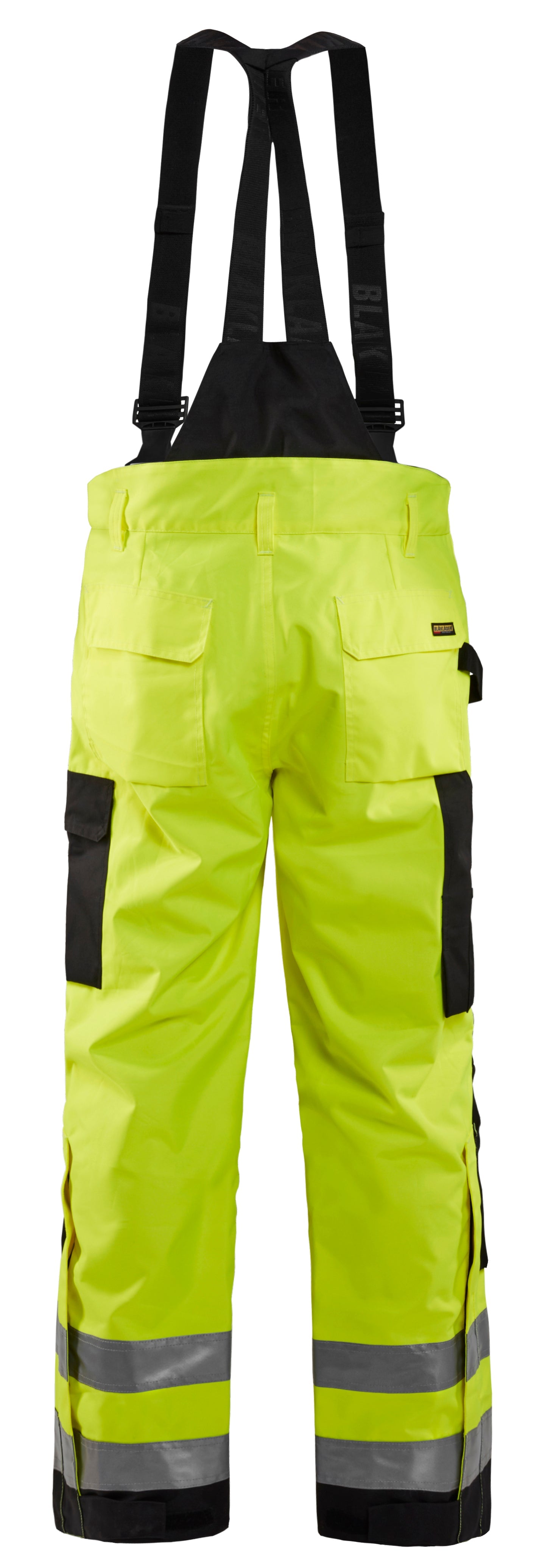 Back view of Blaklader Hi‑Vis Rain Pants in yellow