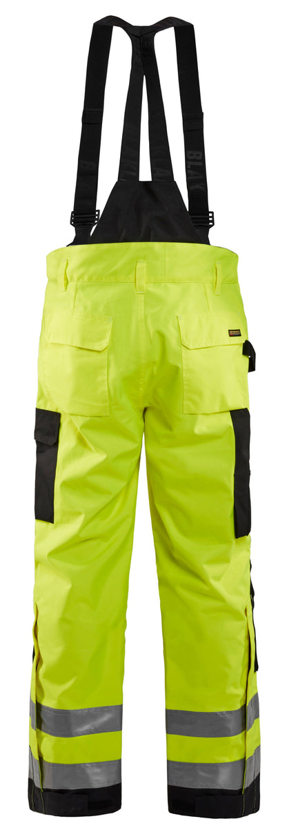 Back view of Blaklader Hi‑Vis Rain Pants in yellow