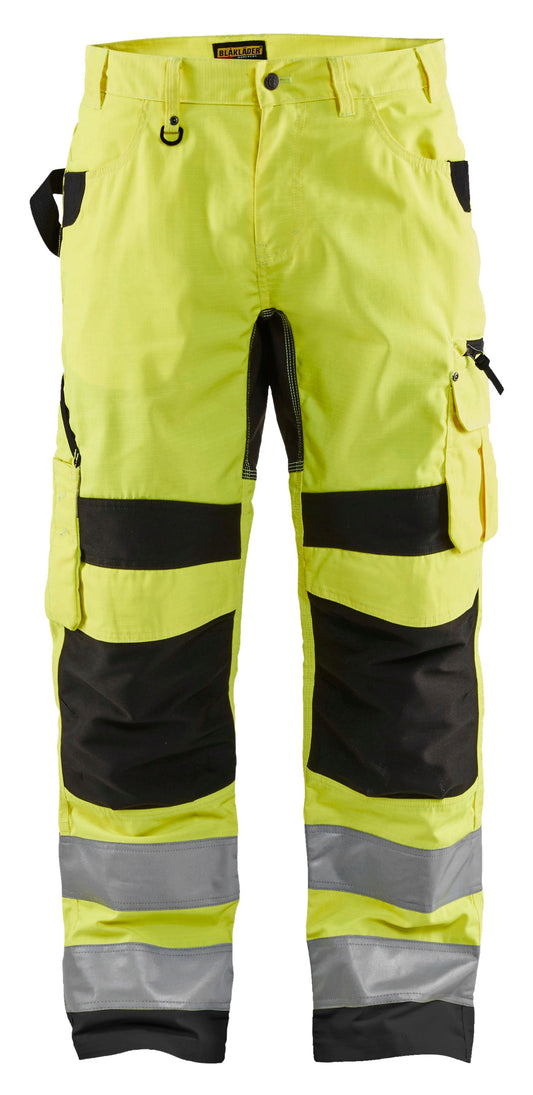 Blaklader - Hi-Vis Rip Stop Pants - Yellow/Black - Class E For construction Contractors, Power Contractors, Electrical Contractors, Energy Contractors, REMC