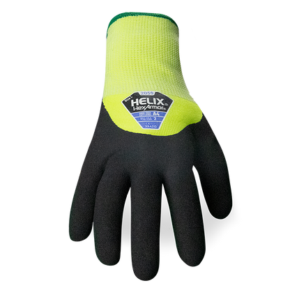 HexArmor cut resistant winter glove in black and yellow