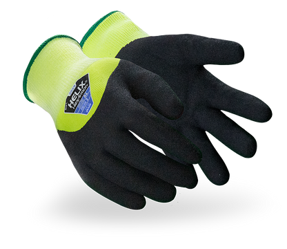 HexArmor cut resistant winter gloves in black and yellow