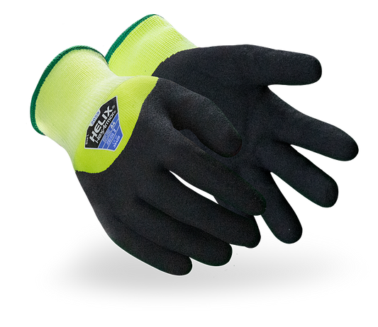 HexArmor cut resistant winter gloves in black and yellow