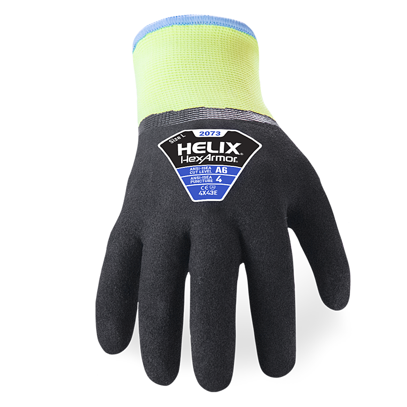 HexArmor A6 Cut Resistant Winter glove in black and yellow