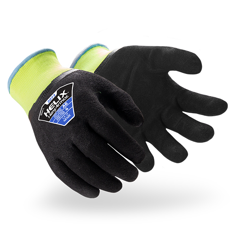 HexArmor A6 Cut Resistant Winter gloves in black and yellow
