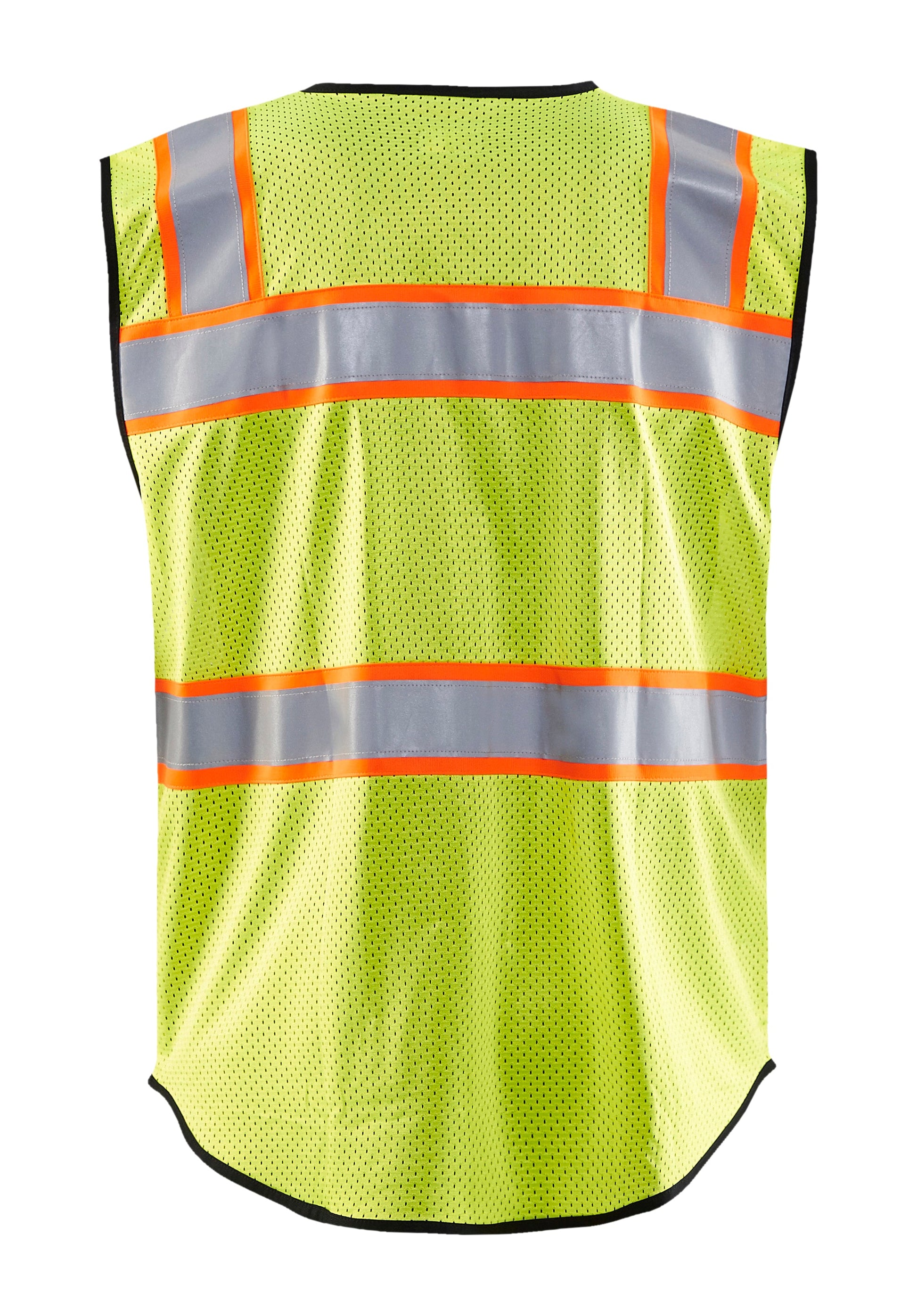 Back view of Blaklader Hi‑Vis mesh vest in yellow and black color
