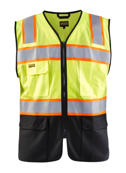 Blaklader Hi‑Vis Mesh Vest in yellow and black color