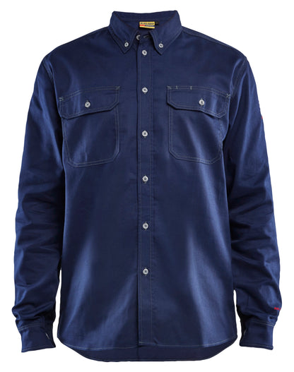 Blaklader FR Button-Up Shirt in navy blue color