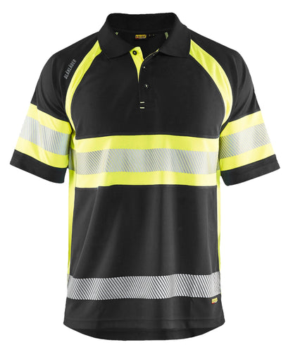  Blaklader hi-vis polo shirt in black and yellow color