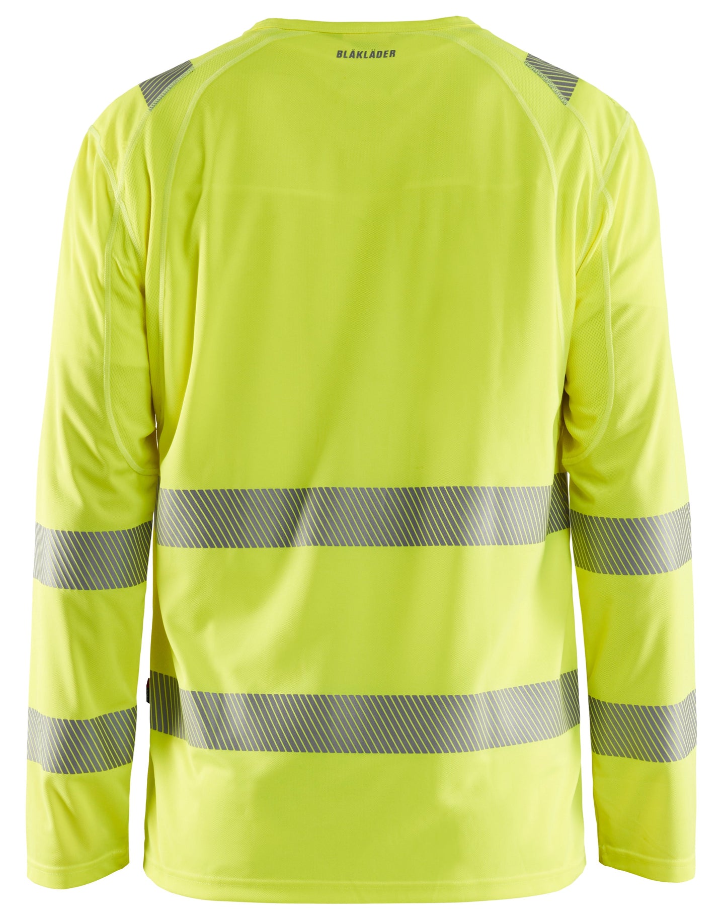 Backview of Blaklader  Hi-Vis Long Sleeve T-Shirt in yellow 