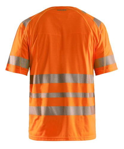 Back view Blaklader Hi-Vis T-Shirt in orange