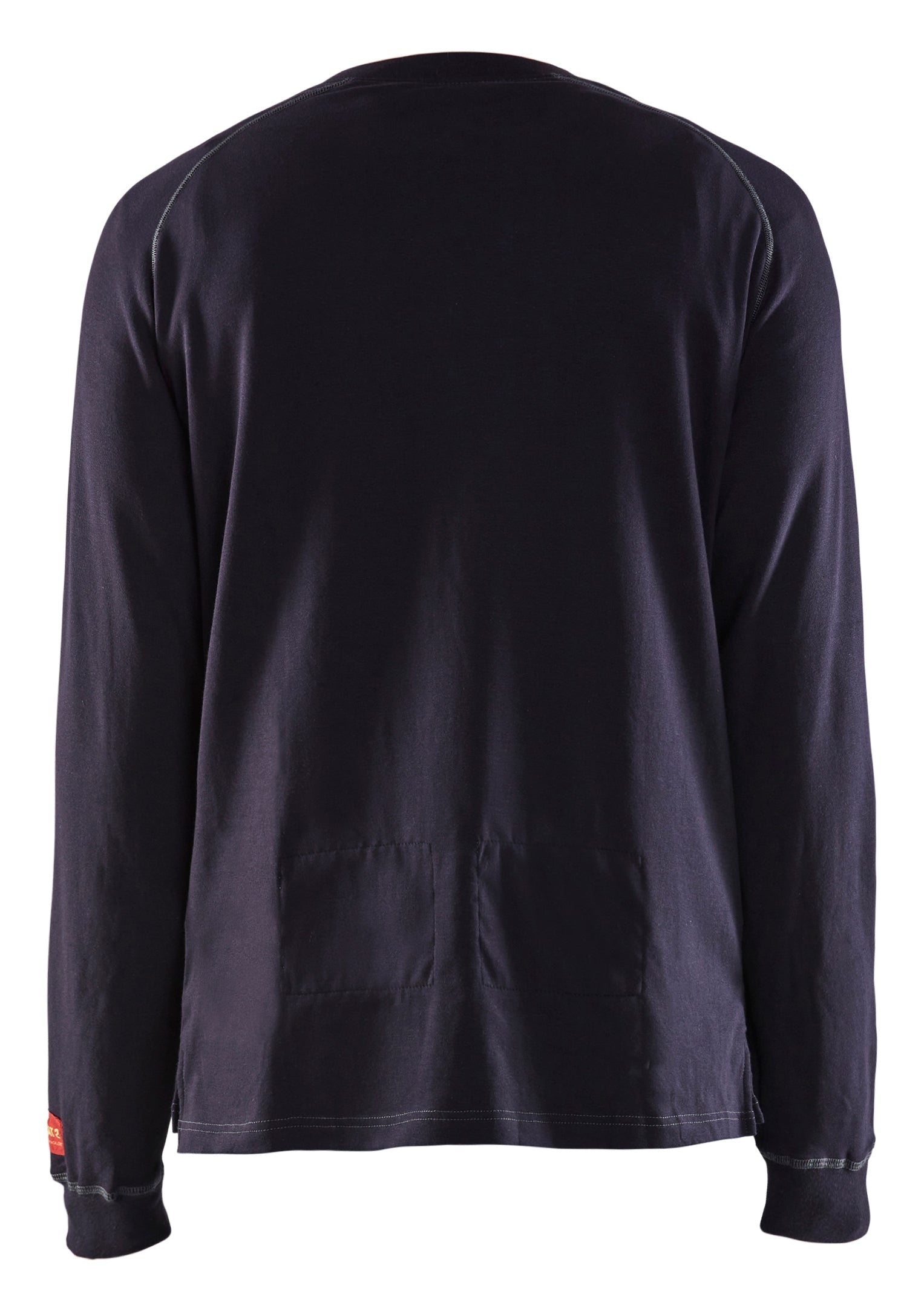 Back view of Blaklader FR Henley Shirt in navy color