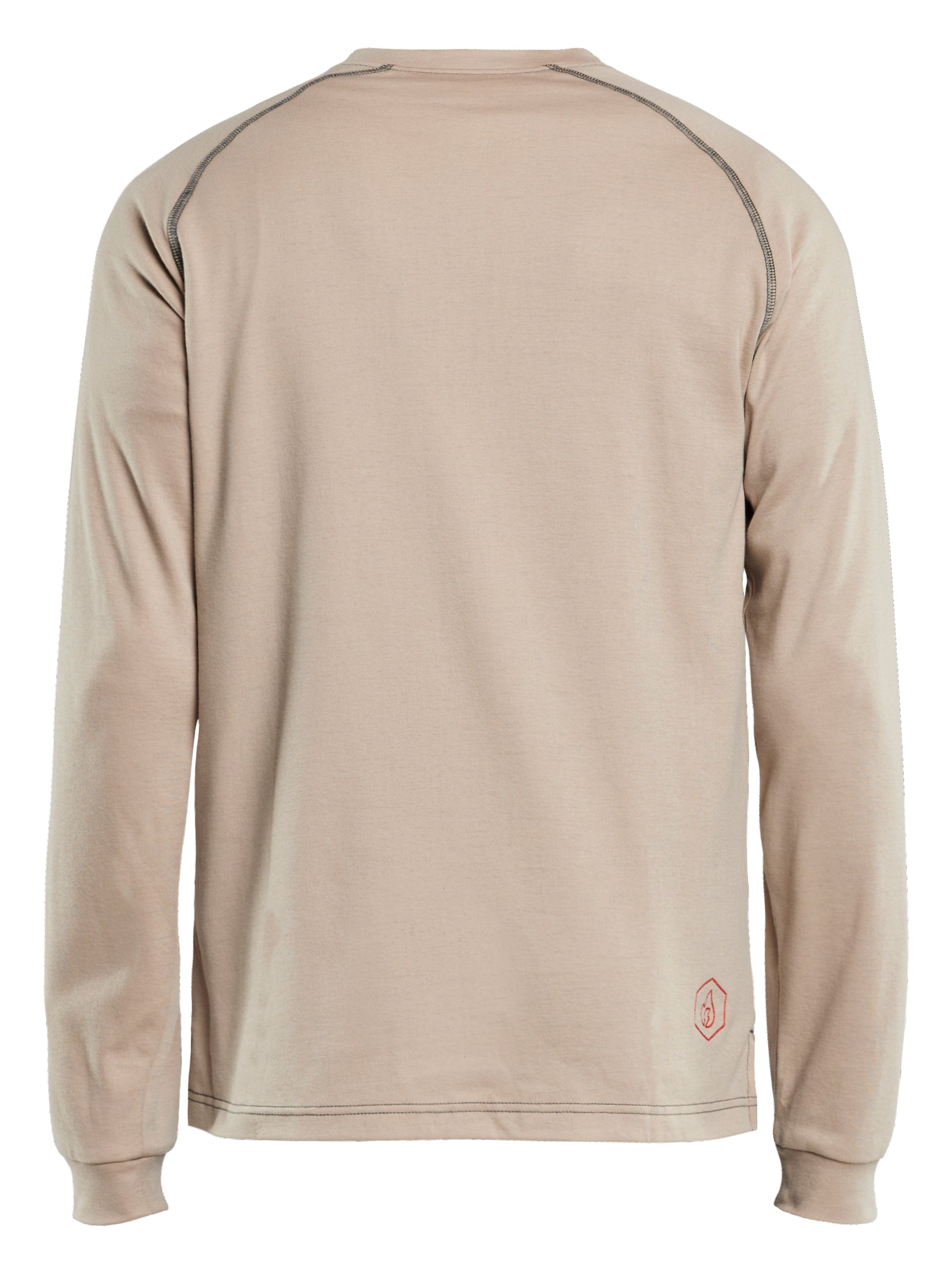 Back view of Blaklader FR Henley Shirt in stone color