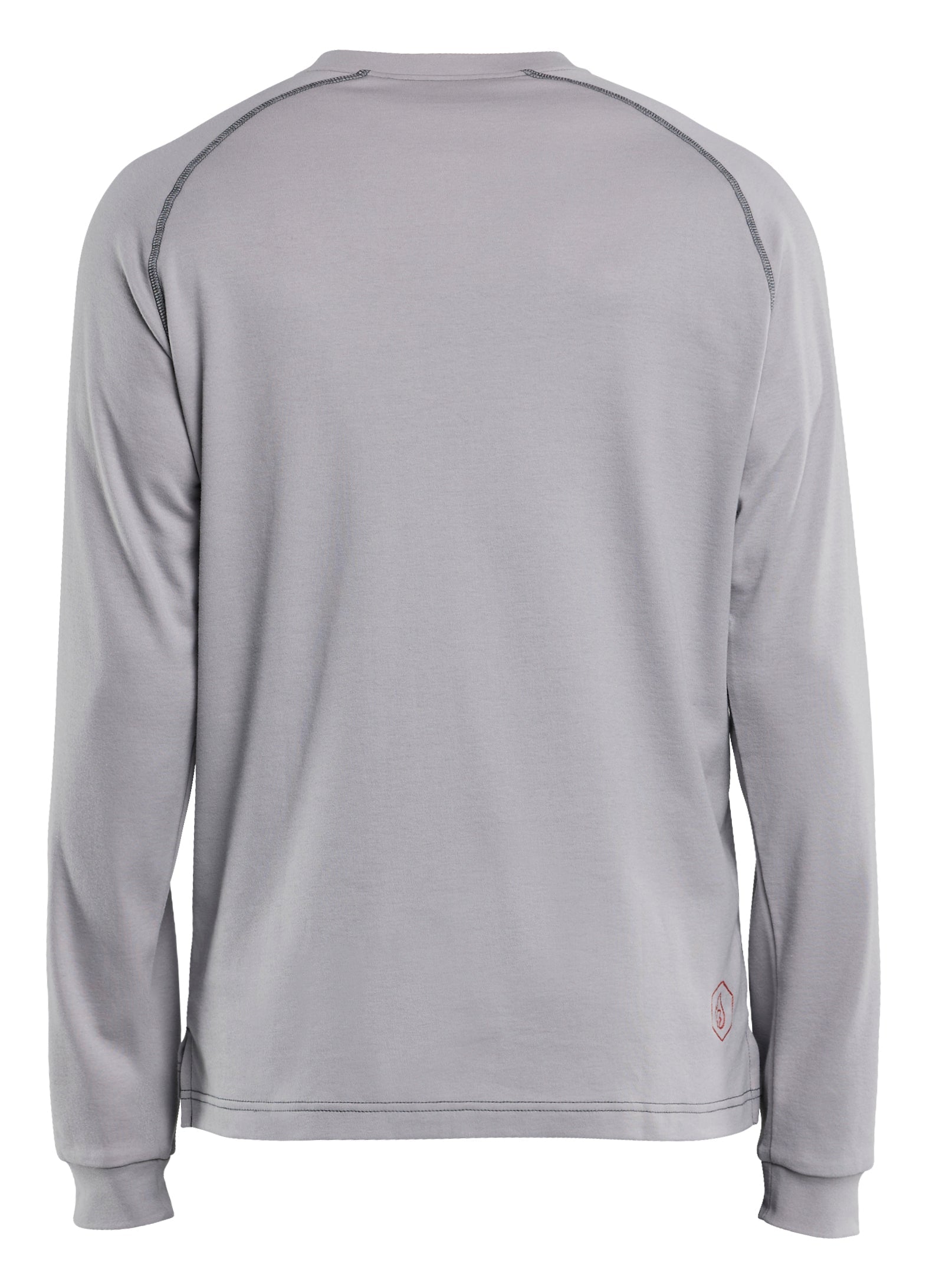 Back view of Blaklader FR Henley Shirt in light grey color