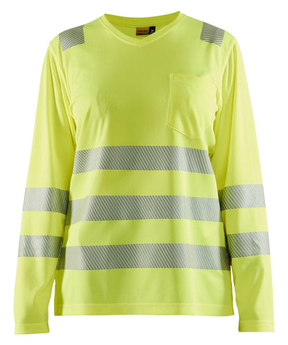 Blaklader Women’s hi‑vis long‑sleeve T‑shirt in yellow
