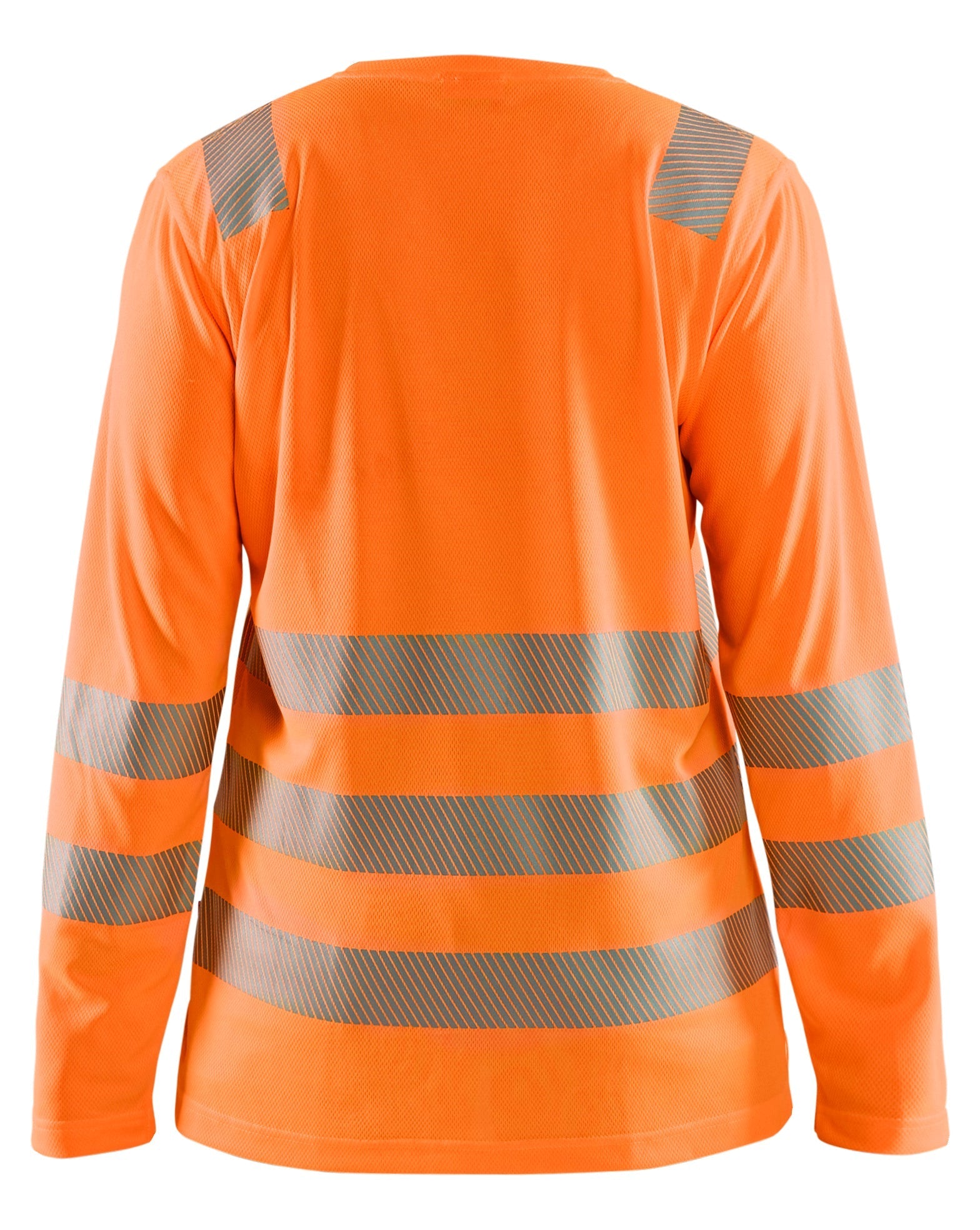 Back view of Blaklader Women’s hi‑vis long‑sleeve T‑shirt in orange