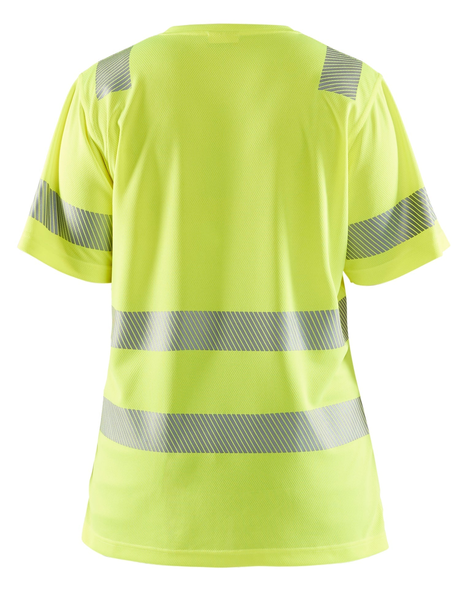 Backview of Blacklader hi-vis t-shirt for women in yellow color 