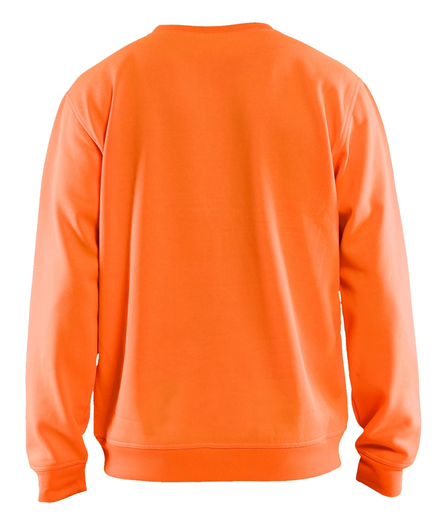 Back view of Blaklader Hi‑Vis Crew Sweatshirt in orange color