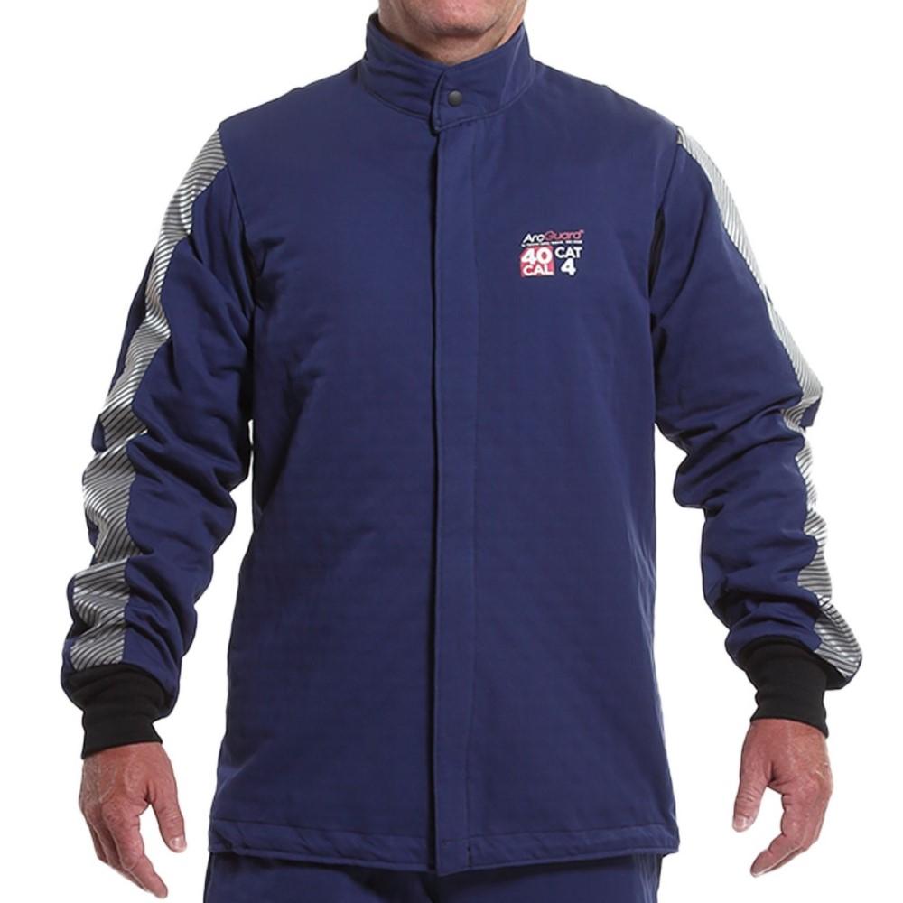 Blue 40 Cal Arc Flash Jacket on white background
