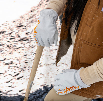 A person wearing HexArmor cut resistant gloves in white