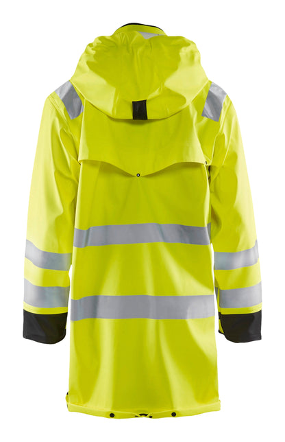 Back view of Blaklader hi-vis rain coat