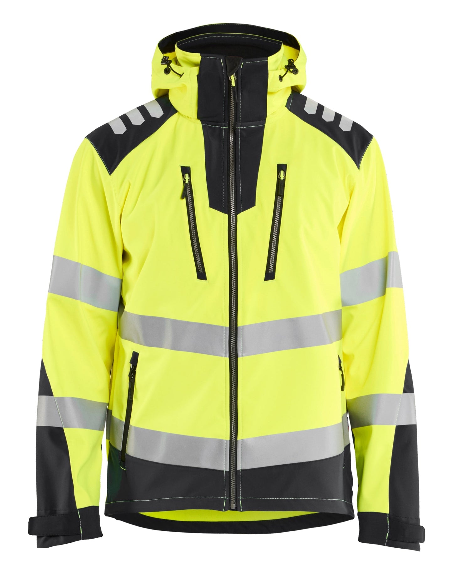 Blaklader Hi-Vis softshell work jacket with hood in yellow color