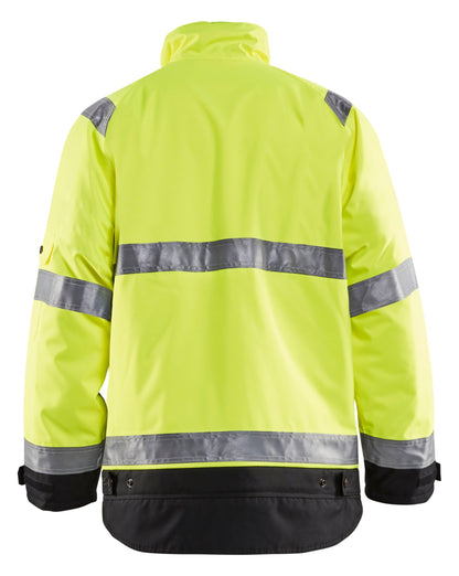 Back view of Blaklader Hi‑Vis Waterproof Winter Jacket in yellow