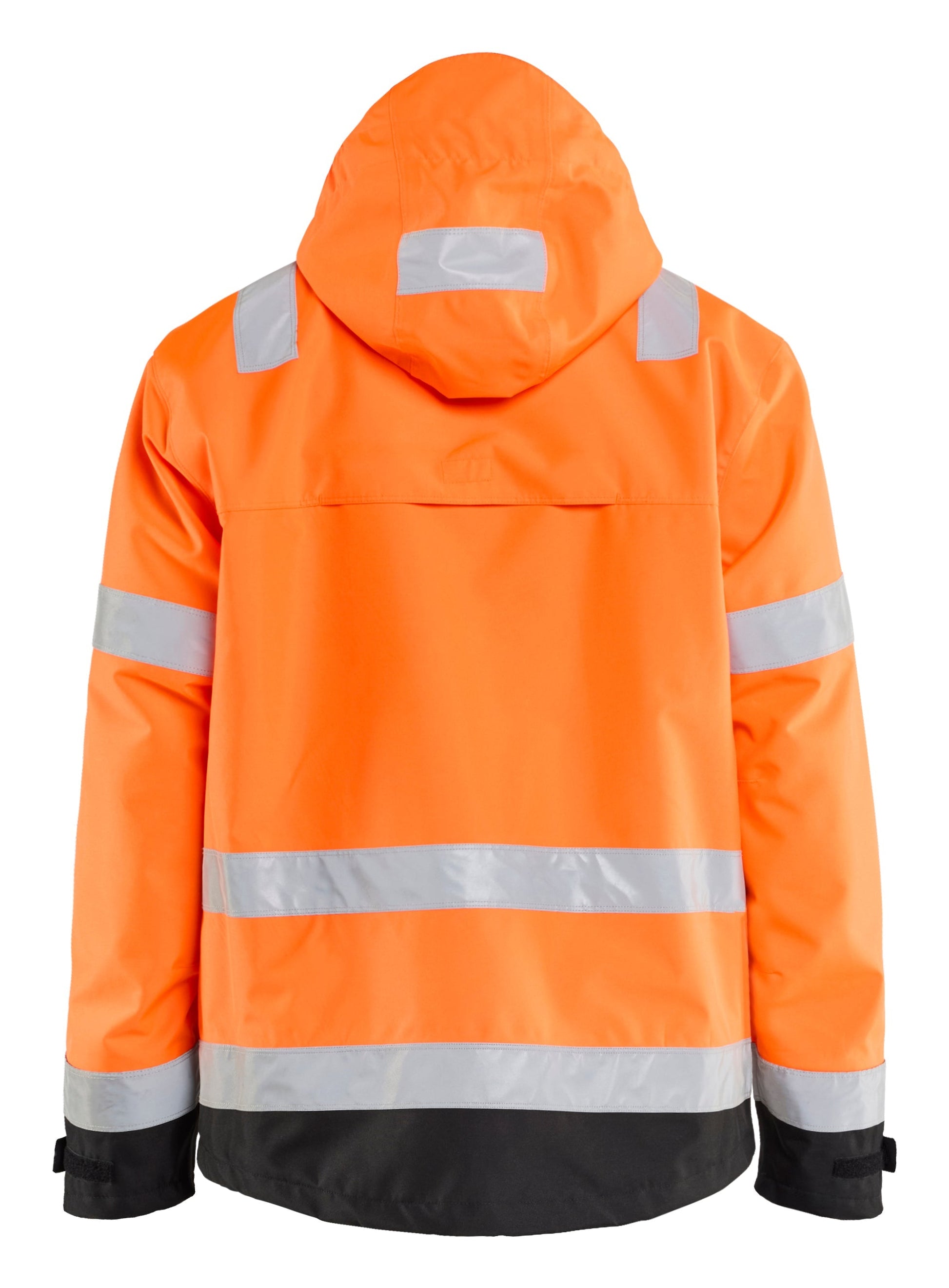 Back view of Blaklader Hi‑Vis Waterproof Shell Jacket  in orange