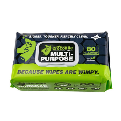 Biodegradable Cleaning Cloths (PK 80 Wipes) - Crocodile Cloth, 10 x 15 Inch Wipes in Multi-Purpose, Grill, or Outdoor Series