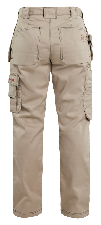 Backview of Blaklader women FR work pants in stone color