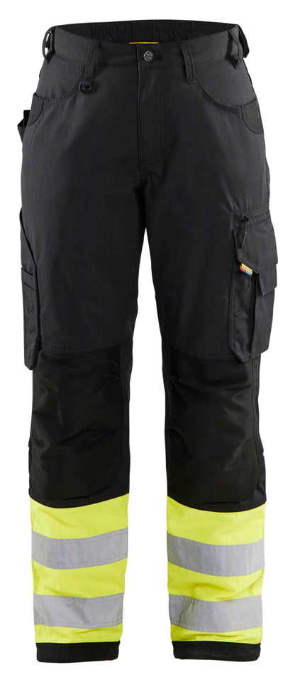 Blaklader Ripstop hi-vis womens pant in black and yellow
