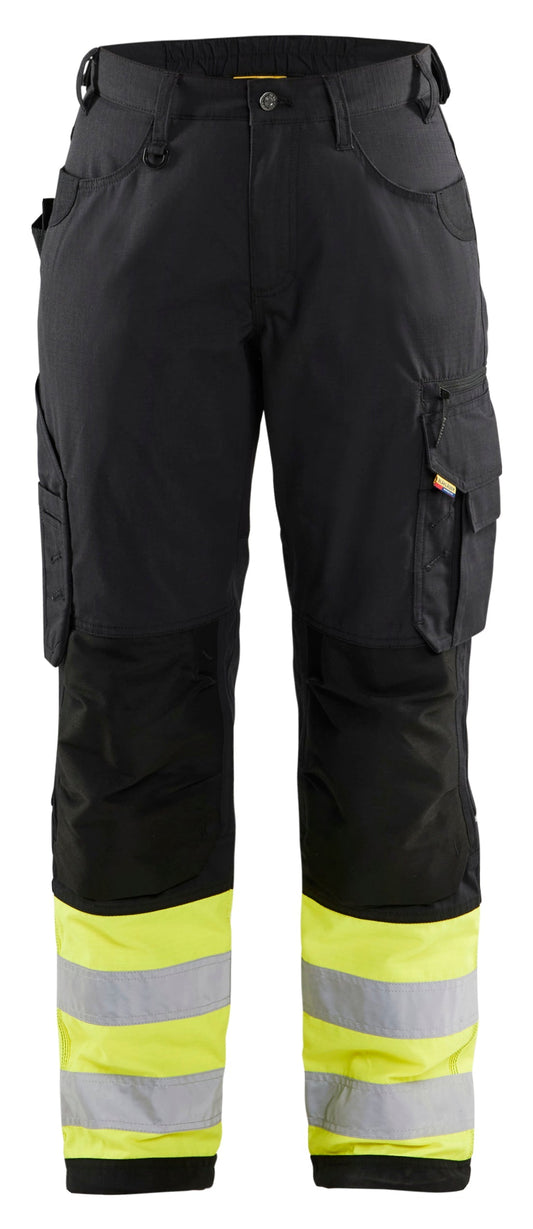 Blaklader Ripstop hi-vis womens pant in black and yellow