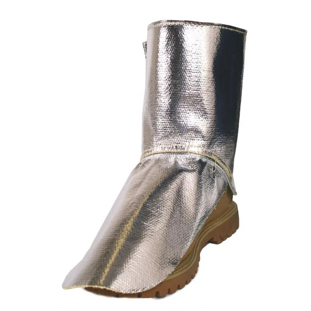 Metallic boot cover on a white background