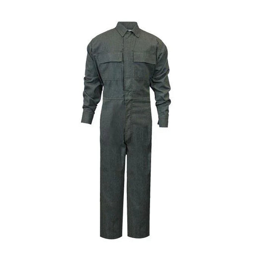 Green coverall on a white background